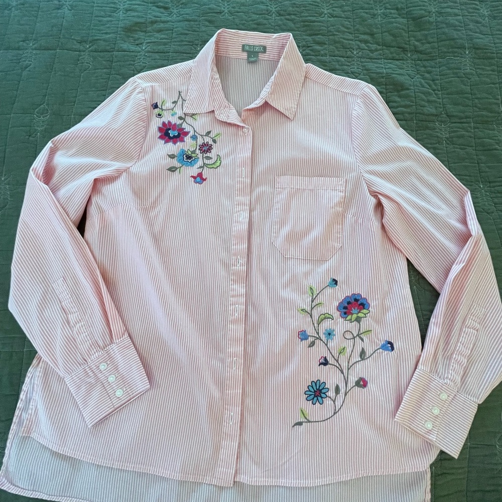Falls Creek Pink Striped Shirt